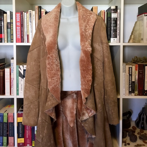 Arden B Shearling Leather Assymetrical Coat - Picture 2 of 8